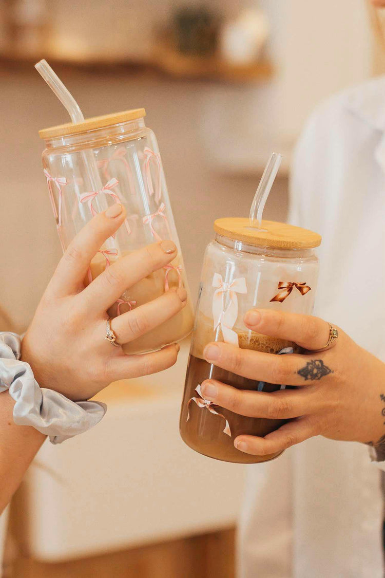 Verre avec couvercle de bambou
